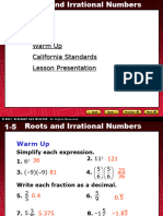 1-5 Roots and Irrational Numbers