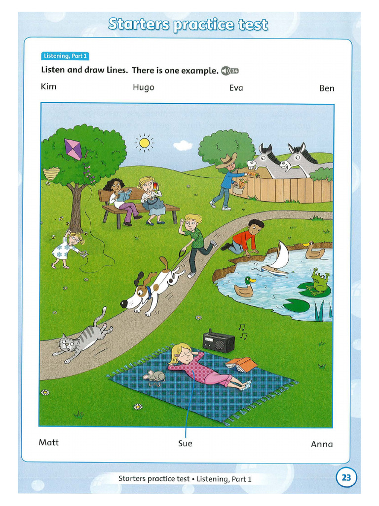 Get Ready For Starters, Listen and Draw Lines PDF