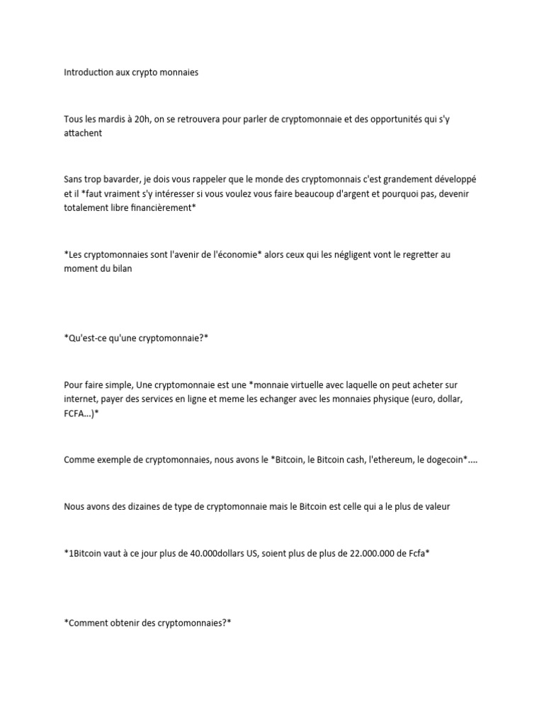 Cryptomonnaies : Devenez Libre Financièrement | PDF | Crytomonnaies |  Bitcoin