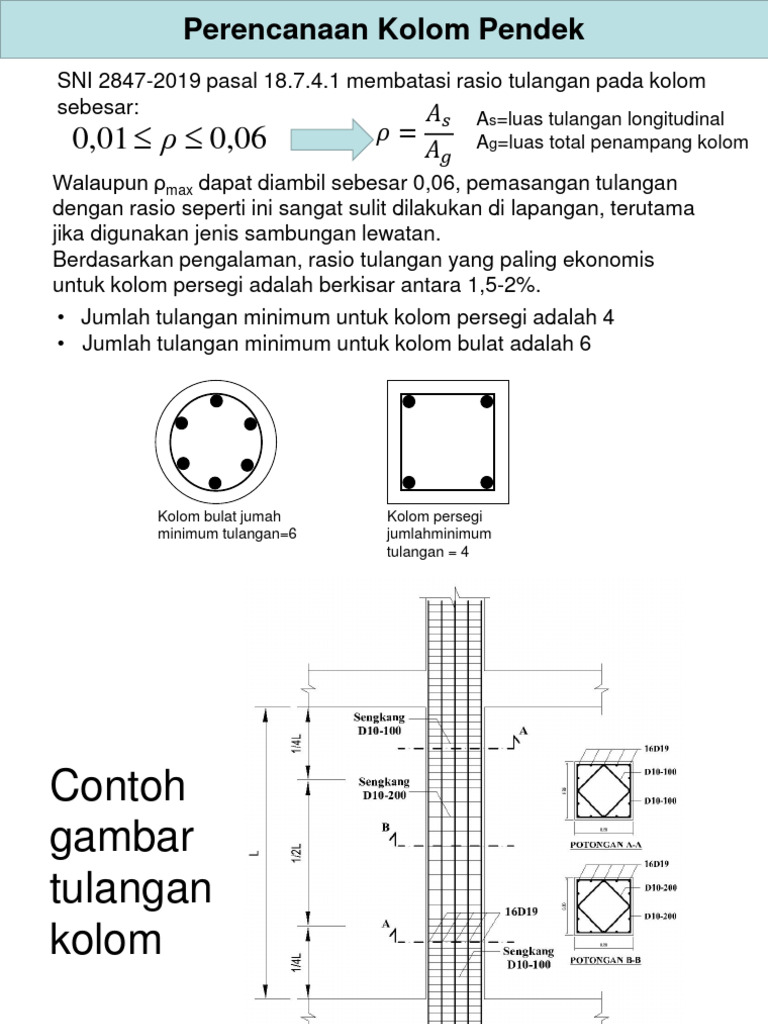Standar Penulangan Kolom SNI 2847 | PDF | Sains & Matematika
