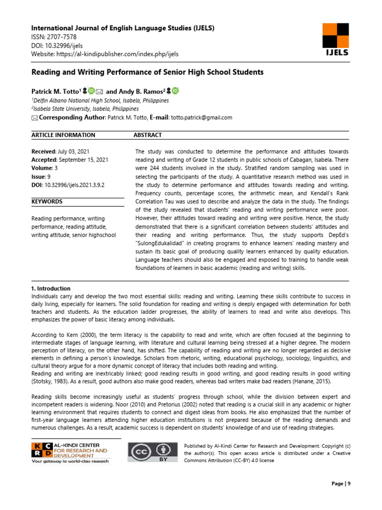 Paper+2+ (2021 3 9) +Reading+and+Writing+Performance+of+Senior+High ...