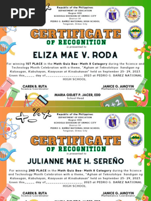 Sci-Tech Month Certificate 2