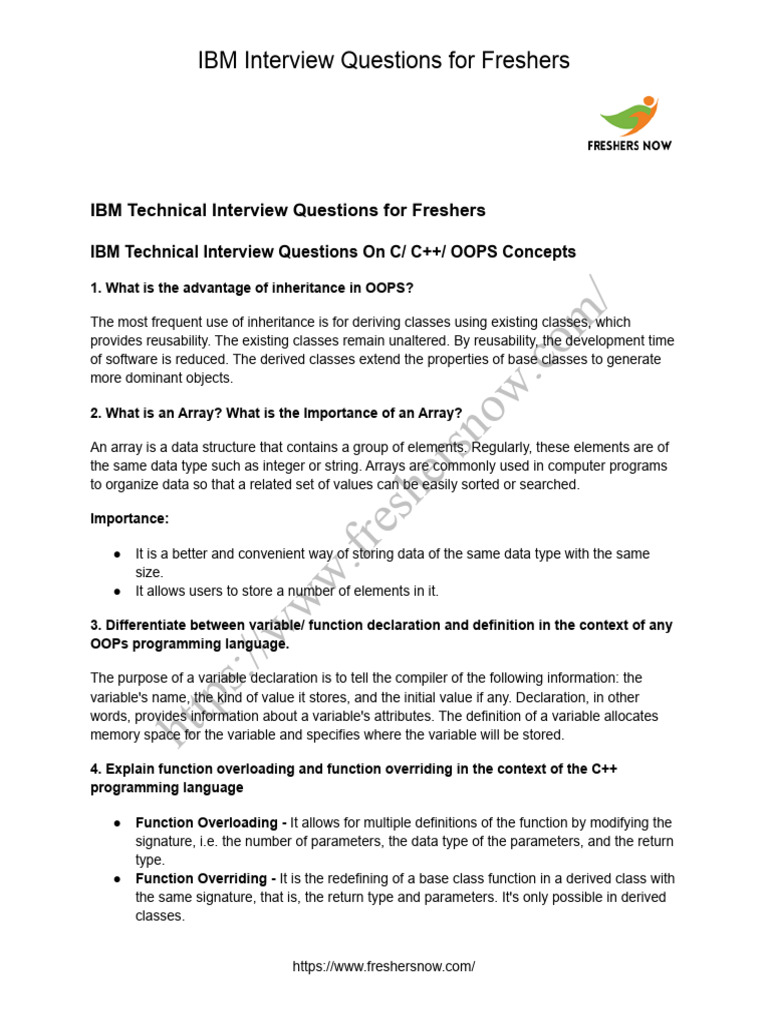 IBM Interview Q A For Freshers | PDF | Kernel (Operating System ...