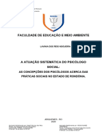 A Atuação Sistemática Do Psicólogo Social