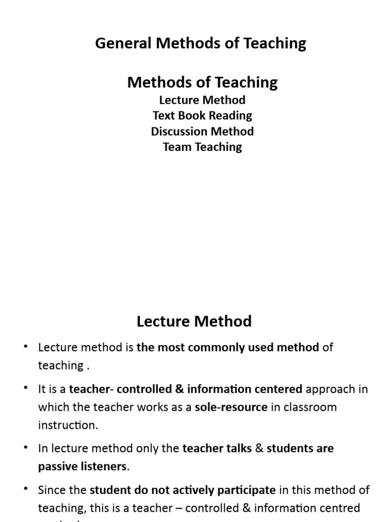 Gmt Week 7 Methods Of Teaching Pdf Lecture Teachers