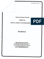 O & M Manual of SDT - Vidhiya