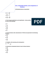 Equivalent Fractions, Irreducible Fraction, and Comparison of Fractions.