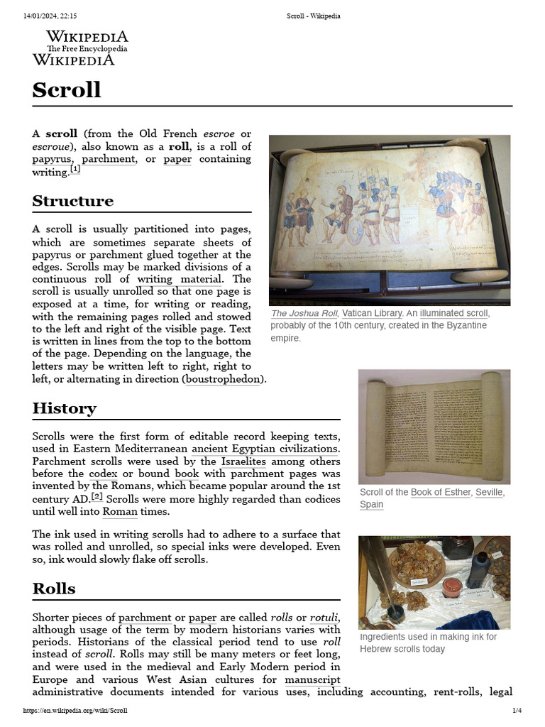 History and Evolution of Scrolls | PDF | Writing | Sources
