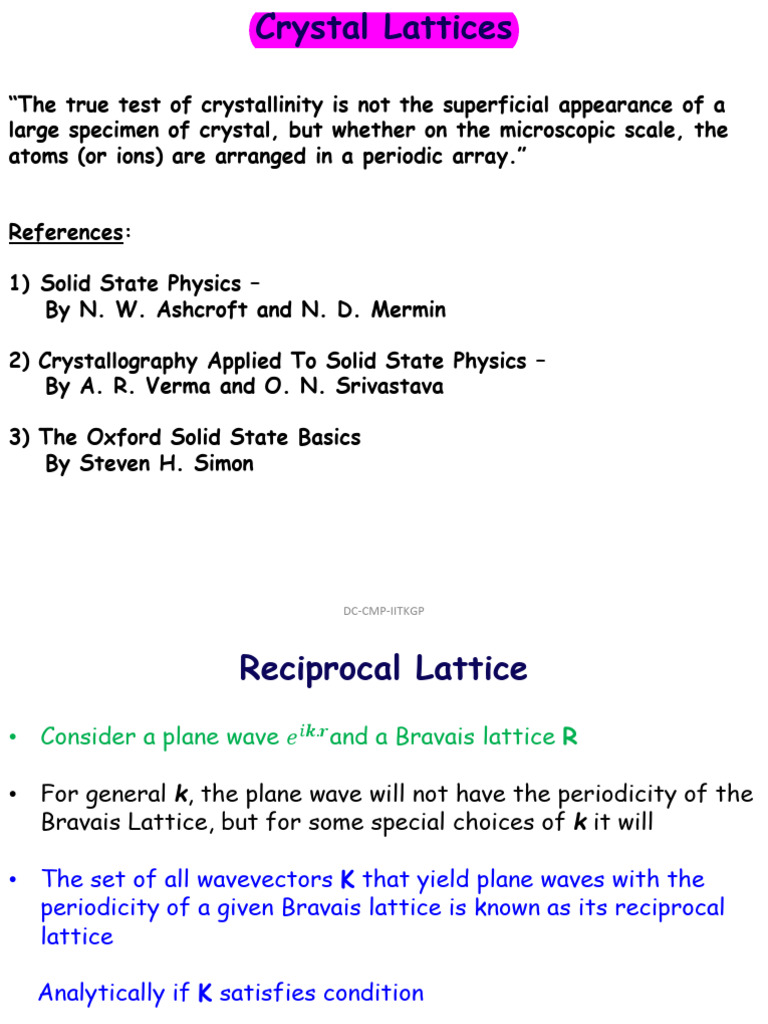 L reciprocal lattice diffraction part1 pdf applied and
