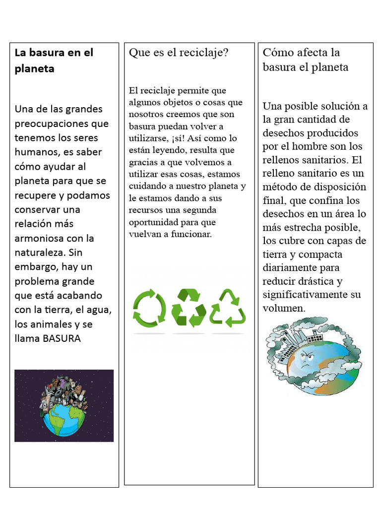 Impacto de la Basura y el Reciclaje | PDF | Hogar, jardinería y ...