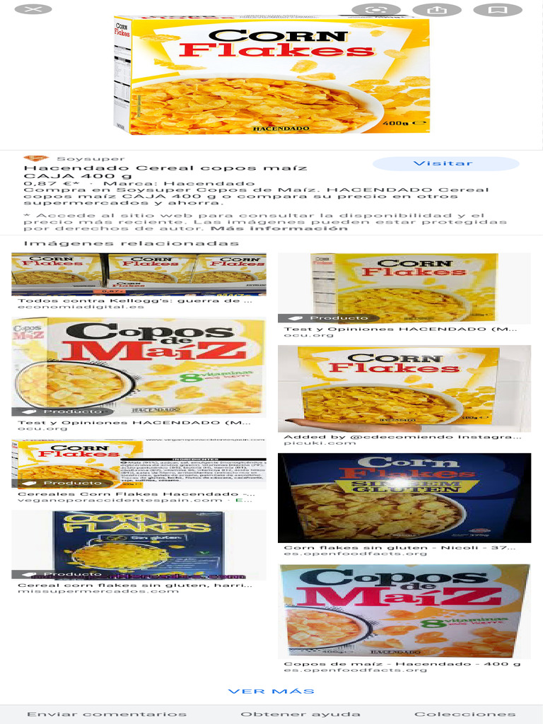 Hacendado: Copos de Maíz 400g a 0,87€ | PDF
