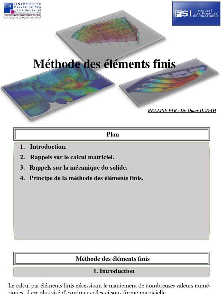 Méthode des éléments finis en mécanique | PDF | Méthode des éléments ...