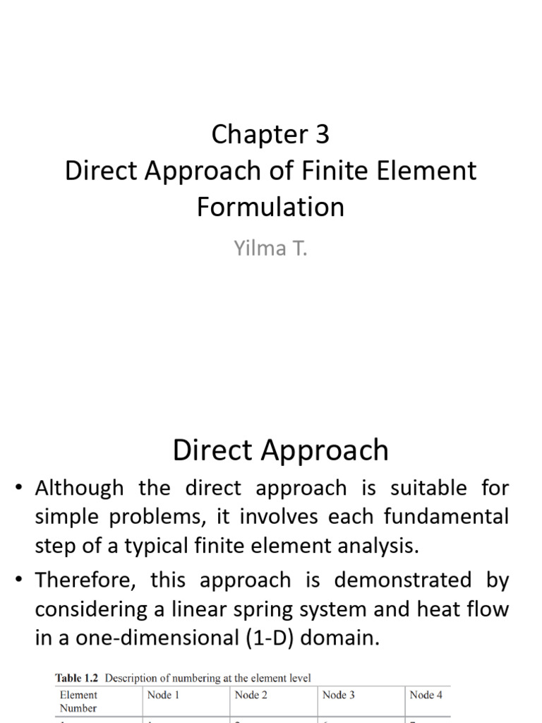 Chapter 3 Direct Approach of FE Formulations | PDF | Matrix ...