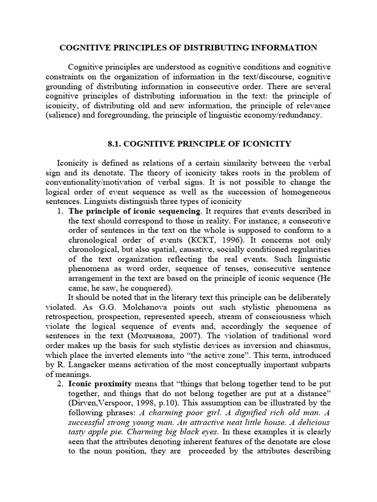 Cognitive Principles in Information Distribution | PDF
