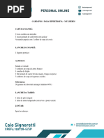 Cardpio 1 - Hipertrofia - Mulheres