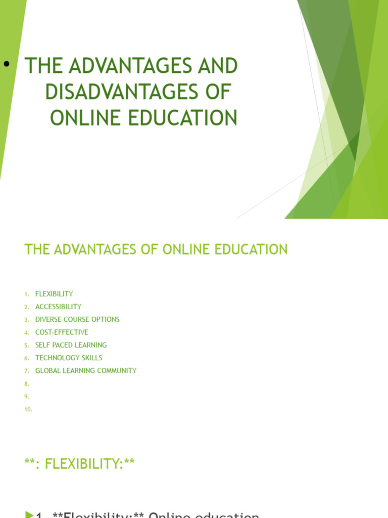 The Advantages and Disadvantages of Online Education | PDF