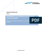 Linhas de Orientação Sobre Prioridades No Exercício Dos Poderes Sancionatórios