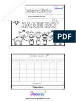 Calendário Janeiro - Palavras Ao Quadrado