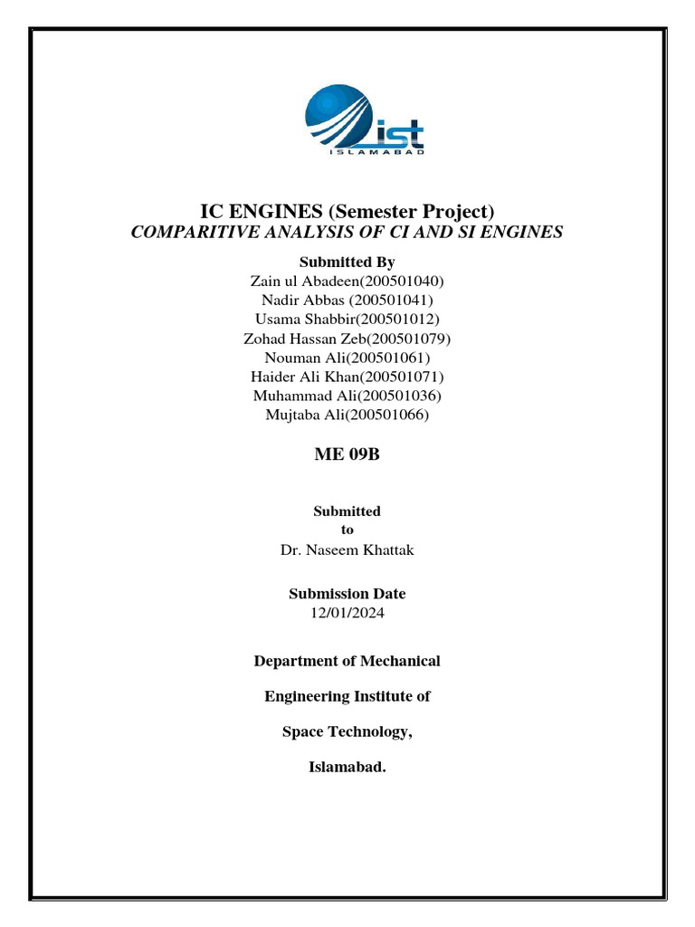Comparative Analysis of SI and CI Engines | PDF