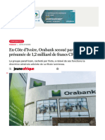 En Côte D'ivoire, Orabank Secoué Par Une Fraude Présumée de 1,2 Milliard de Francs CFA - Jeune Afrique