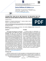 Vol40N4, 3 CALIDAD DEL AGUA EN EL RÍO ICHALAYA, SU RELACIÓN CON LOS DRENAJES DE BOCAMINAS DE MINA MATILDE, MUNICIPIO CARABUCO