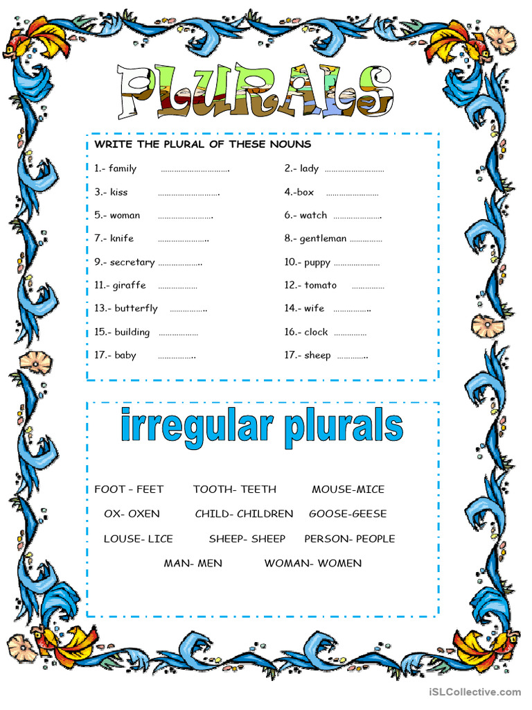 plural form of nouns pdf