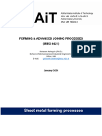 MIEG 6421 - Sheetmetal Forming Processes