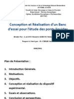 Conception Et Réalisation D'un Banc D'essai Pour L'étude Des Ponts Liquides