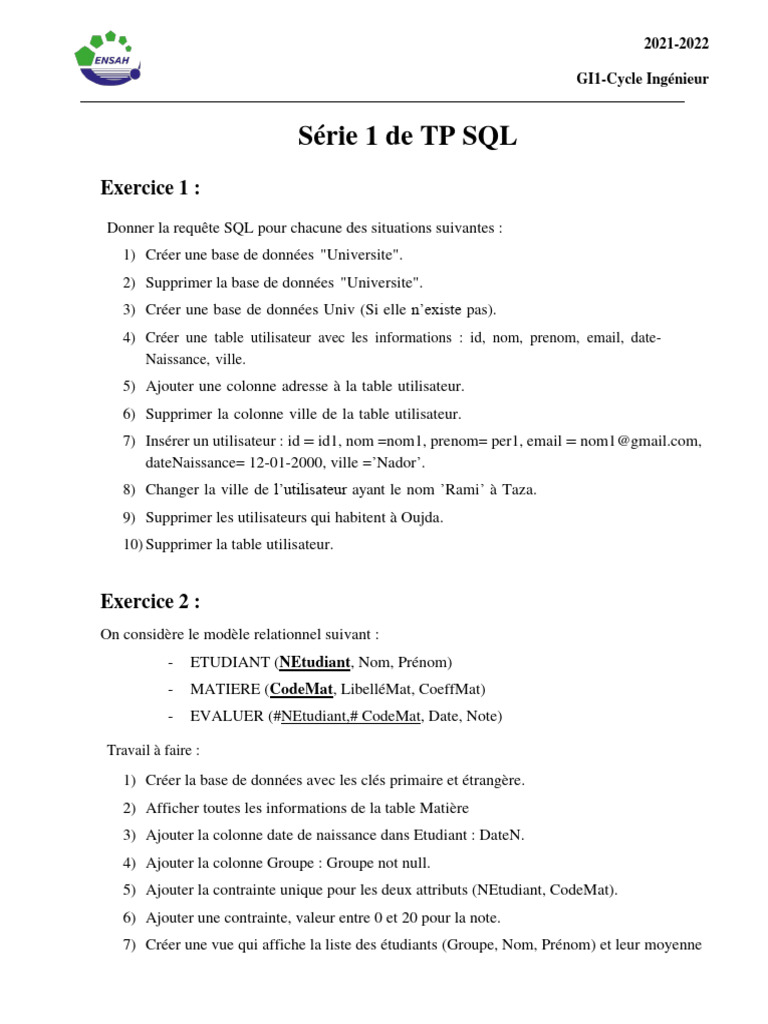 Tp sql pdf
