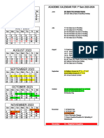 REVISED CALENDAR OF ACTIVITIES For IT 1st SEM. 2023 2024 1