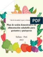 Plan de Sesión Demostrativa de Alimentación Saludable para Gestantes y Puérperas