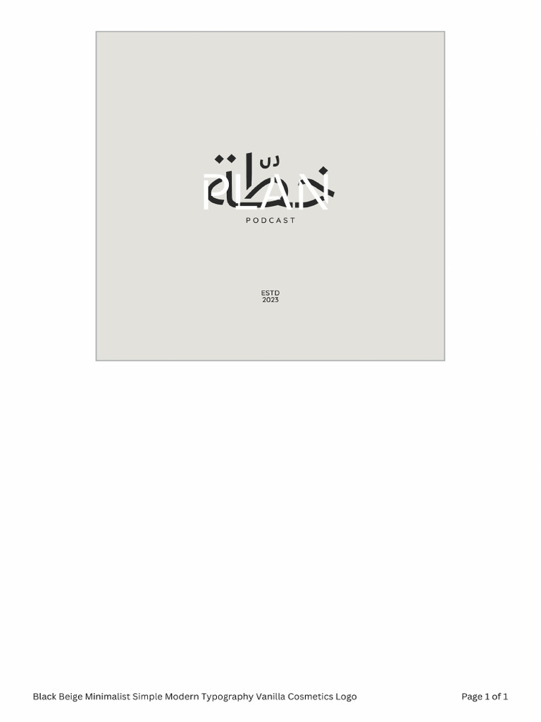Black Beige Minimalist Simple Modern Typography Vanilla Cosmetics Logo ...