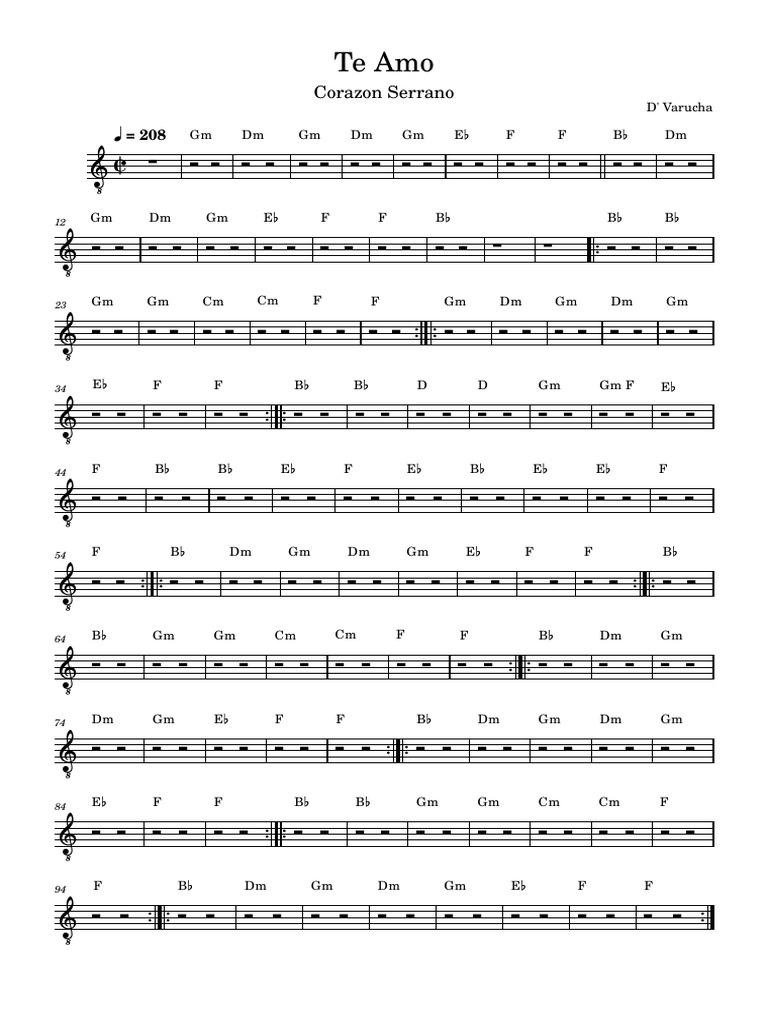 Te Amo Acordes PDF