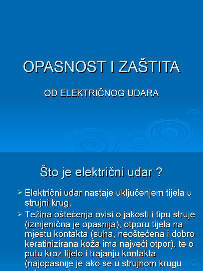 Opasnost I Zaštita Od Električnog Udara | PDF