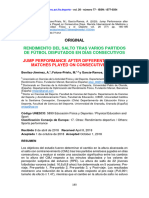 Rendimiento Del Salto Tras Varios Partidos de Fútbol Disputados en Días Consecutivos