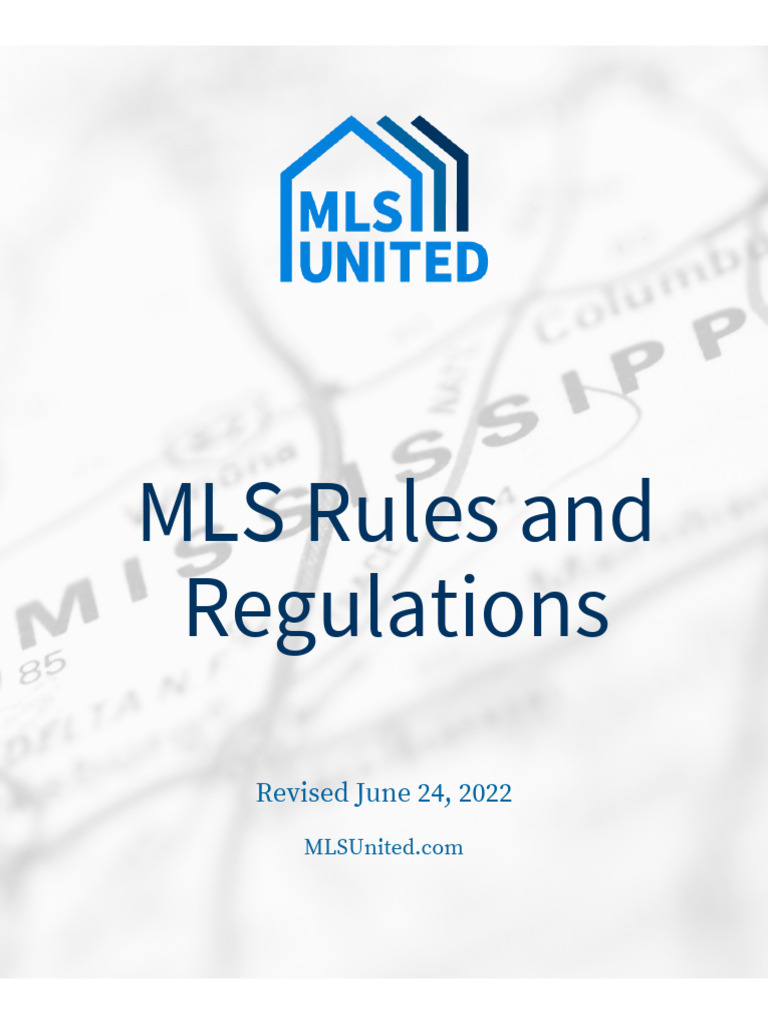 MLS Rules and Regulations Revised June 24, 2022 PDF Economies