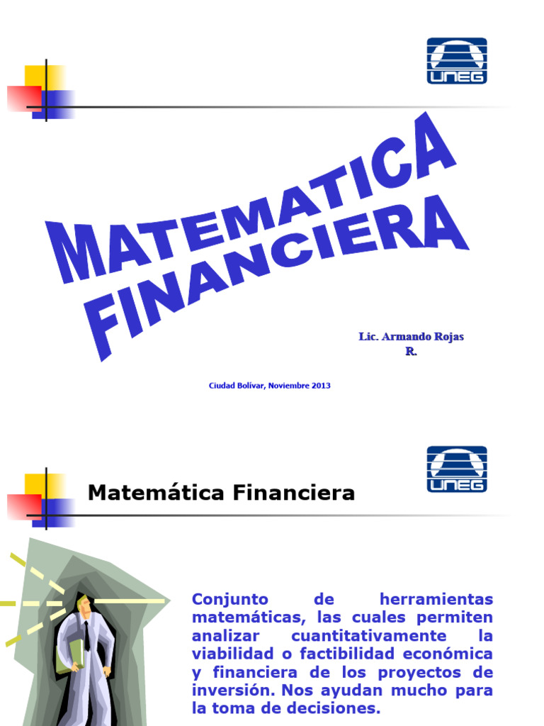 Introducción a la Matemática Financiera | PDF | Finanzas Matemáticas ...