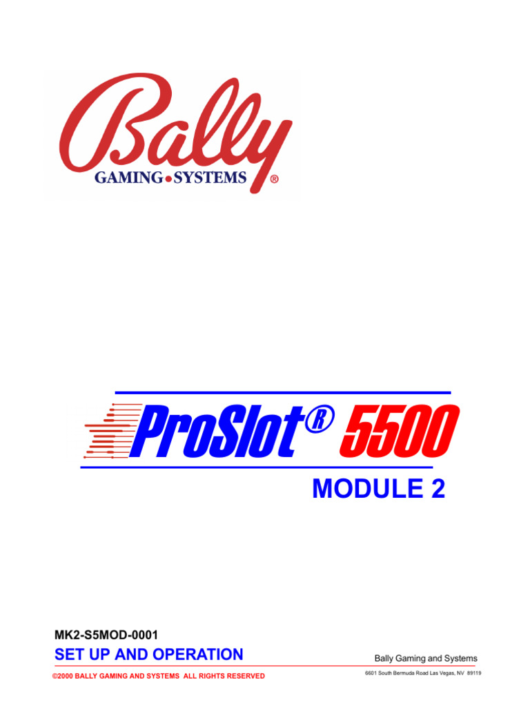 Bally ProSlot 5500 Setup | PDF | Amplifier | Slot Machine
