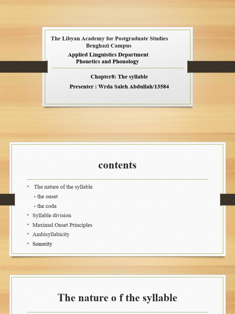 Understanding Syllable Structure in Phonetics | PDF | Syllable | Consonant