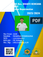 No Urut: 008 Nama: Wahsa Febriana NIS: 222310042 KELAS: XI Askep 1 No. HP: 082218854278