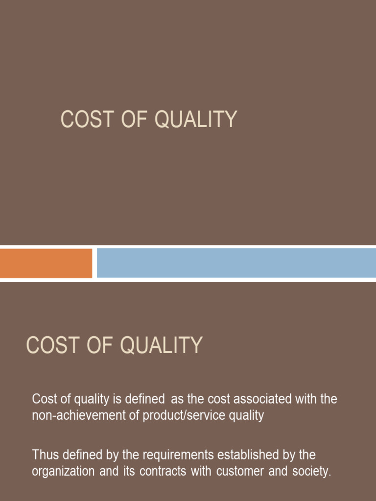 Understanding Cost of Quality Analysis | PDF | Performance Indicator ...