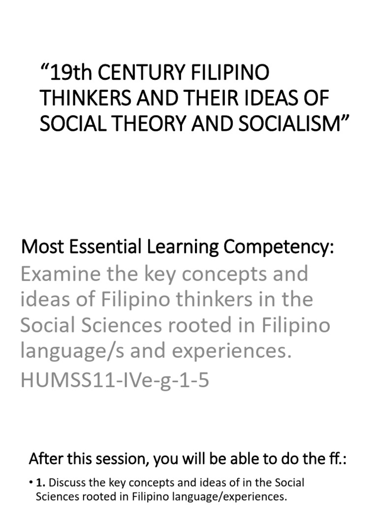 Filipino Social Thinkers PDF Philippines
