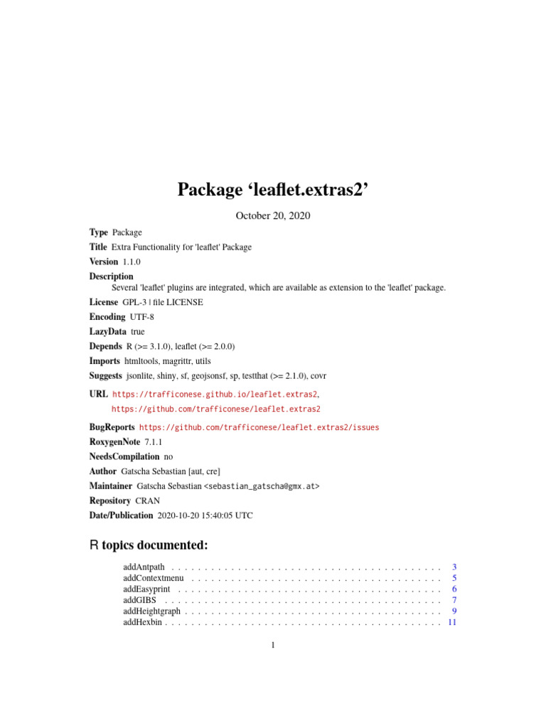 Leaflet.extras2 R Package Features | PDF | Library (Computing ...