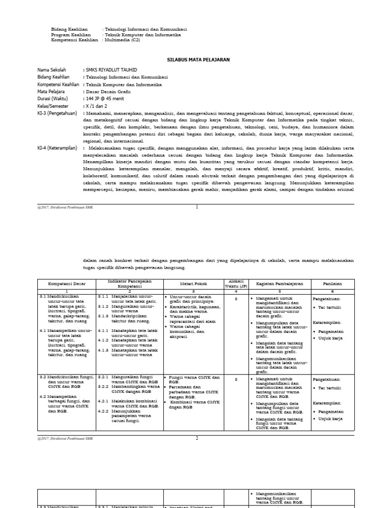 Silabus Dasar Desain Grafis Pdf Komputer