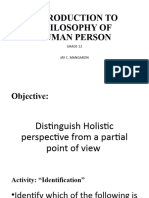 Holistic and Partial Perspective