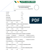 Evaluación de Matematicas