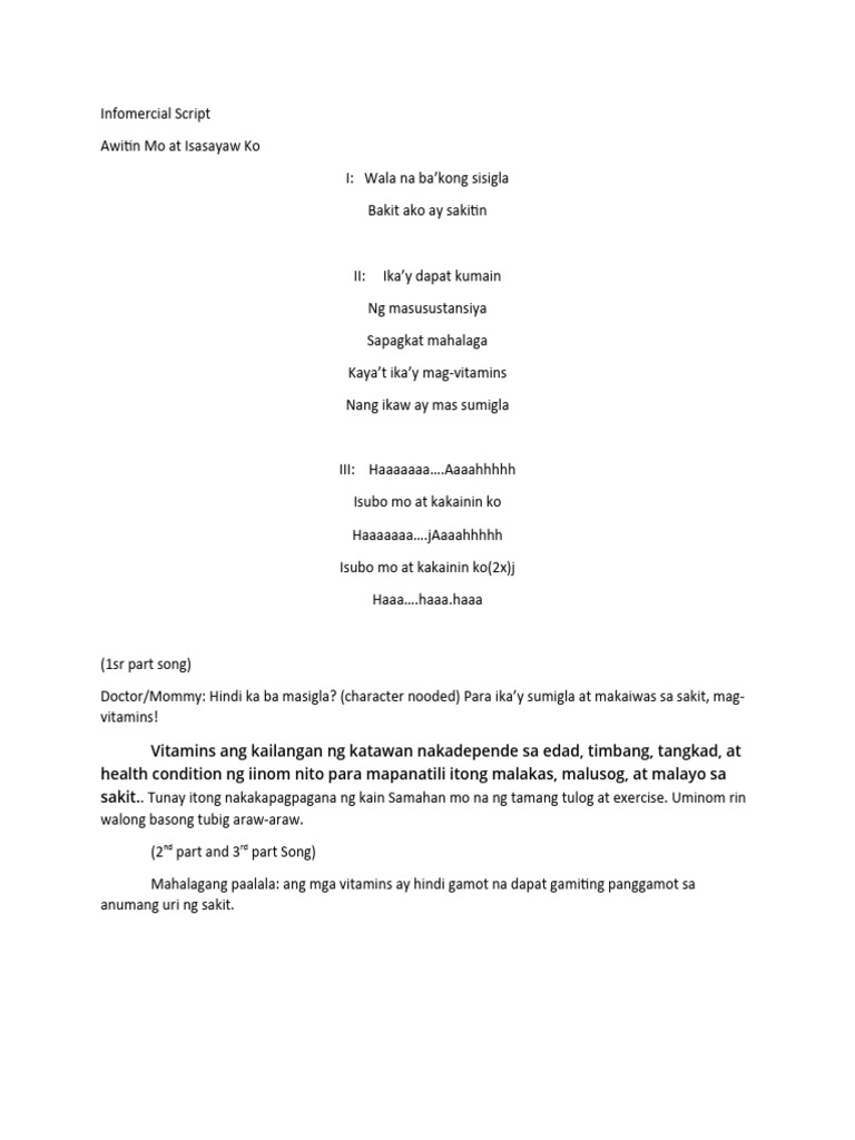 Infomercial Script | PDF
