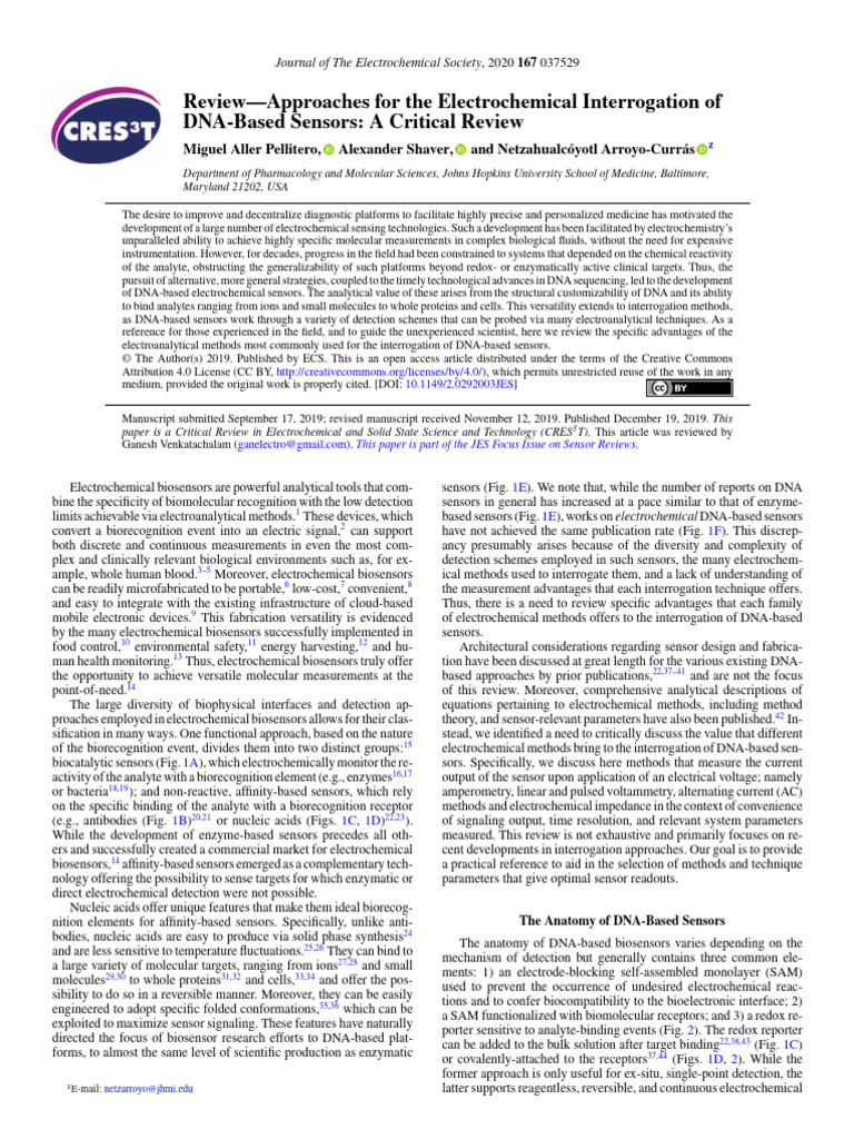 Electrochemical DNA Sensor Review | PDF | Sensor | Biosensor