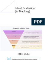  (Semester 5) Bahan Kuliah Evaluasi Pembelajaran Di SD Models of Evaluations