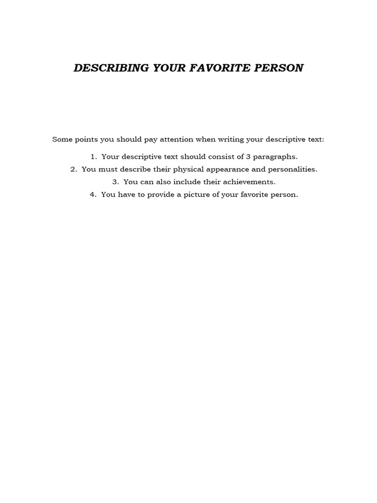 Describing Favorite Person (Examples) | PDF | Lionel Messi | Forward ...